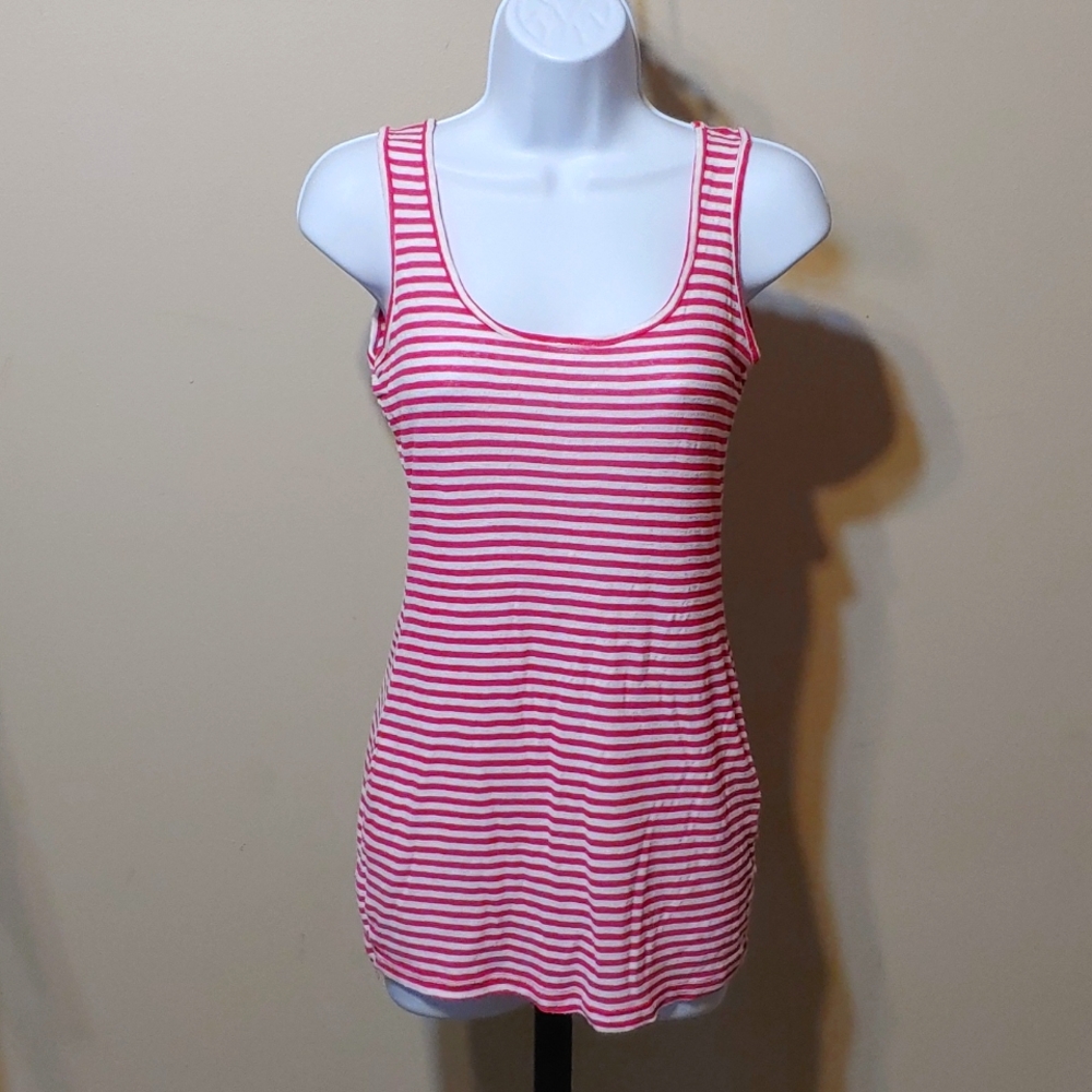 BKE pink and white stripe tank size M